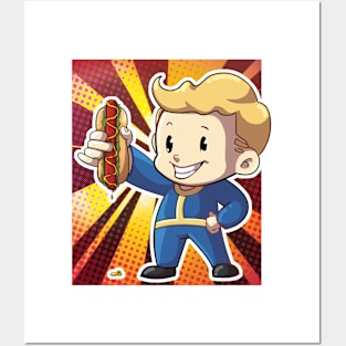 Vault Boy with Hotdog Posters and Art